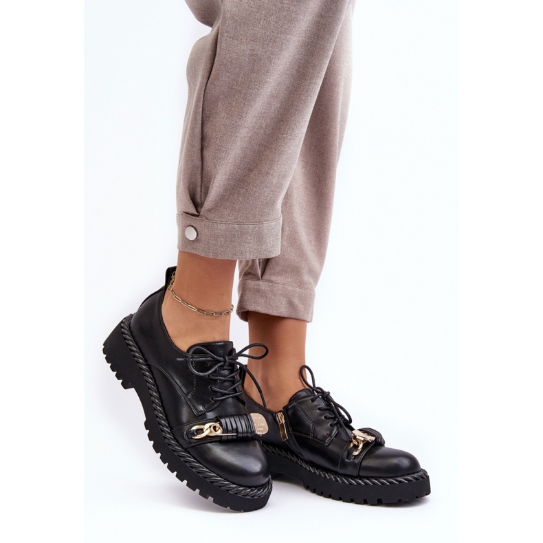 S.Barski Chaussures plateforme noires pour femme 1