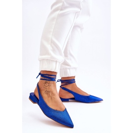 Ballerines femme bleues à lacets 1