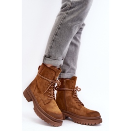 Bottines femme marron à semelle épaisse brun 1