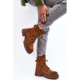 Bottines femme marron à semelle épaisse brun 2
