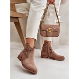 S. BARSKI Boots femme à tige ajourée S.Barski marron brun 1