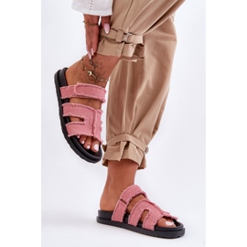 Chaussons classiques pour femmes en tissu rose 1 Chaussons classiques pour femmes en tissu rose 1
