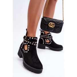 Bottines classiques pour femmes avec clous noirs le noir 2