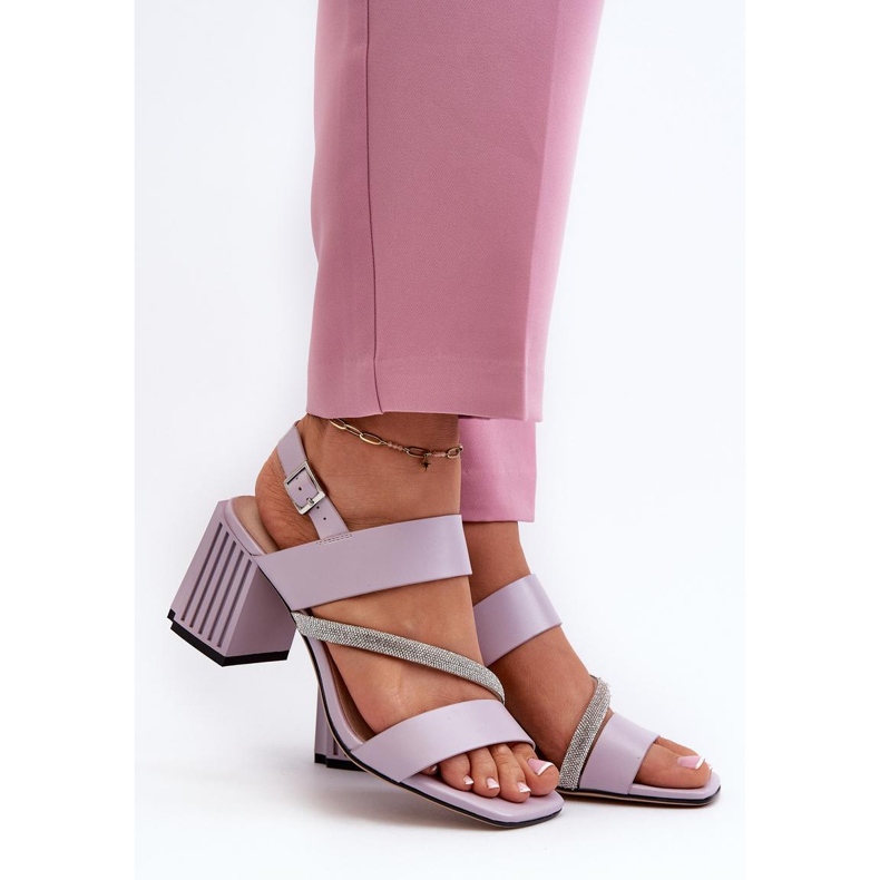 Sandales à talons hauts femme violettes 1