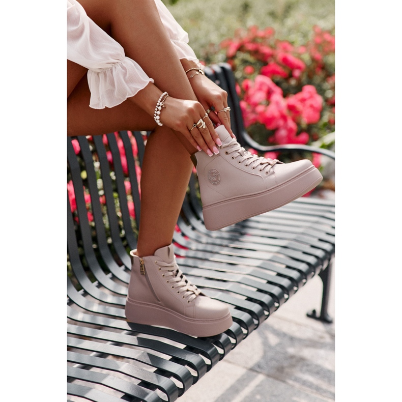 Vinceza Baskets plateforme femme beiges 1 Vinceza Baskets plateforme femme beiges 1