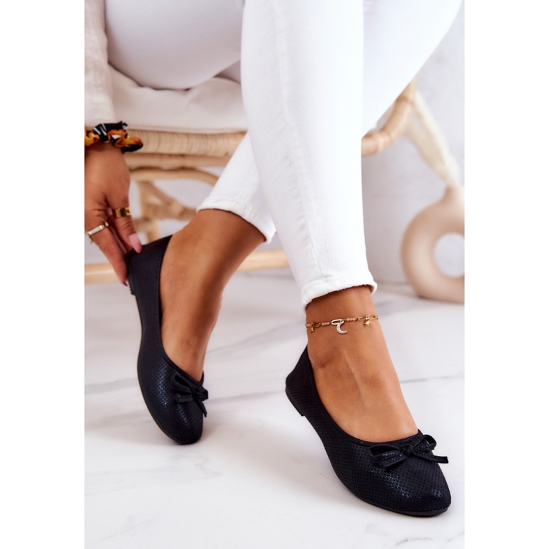 Ballerines femme avec nœud Noir le noir 1