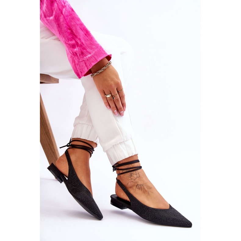 Ballerines femme à talon ouvert Noir le noir 1