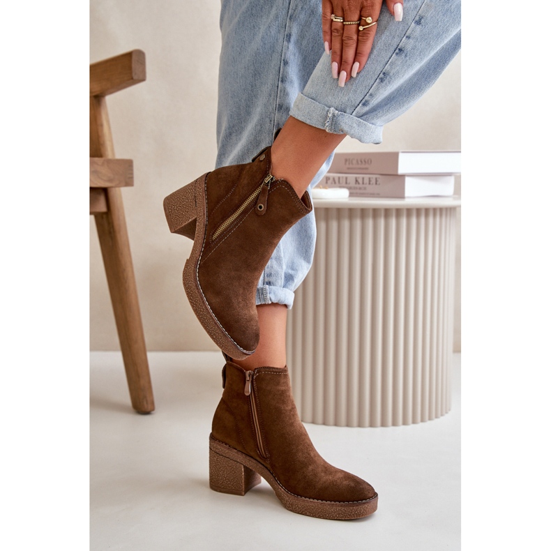 Bottines à talons hauts pour femme marron brun 1 Bottines à talons hauts pour femme marron brun 1