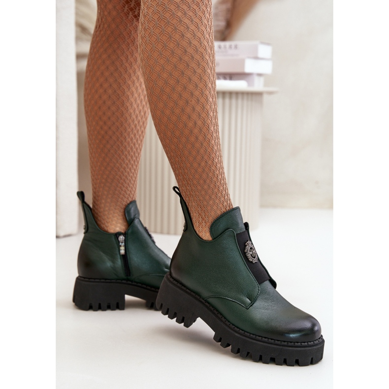 Bottines à talons femme Zazoo Vert Foncé 1