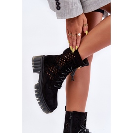 Bottines ajourées femme noires le noir 2
