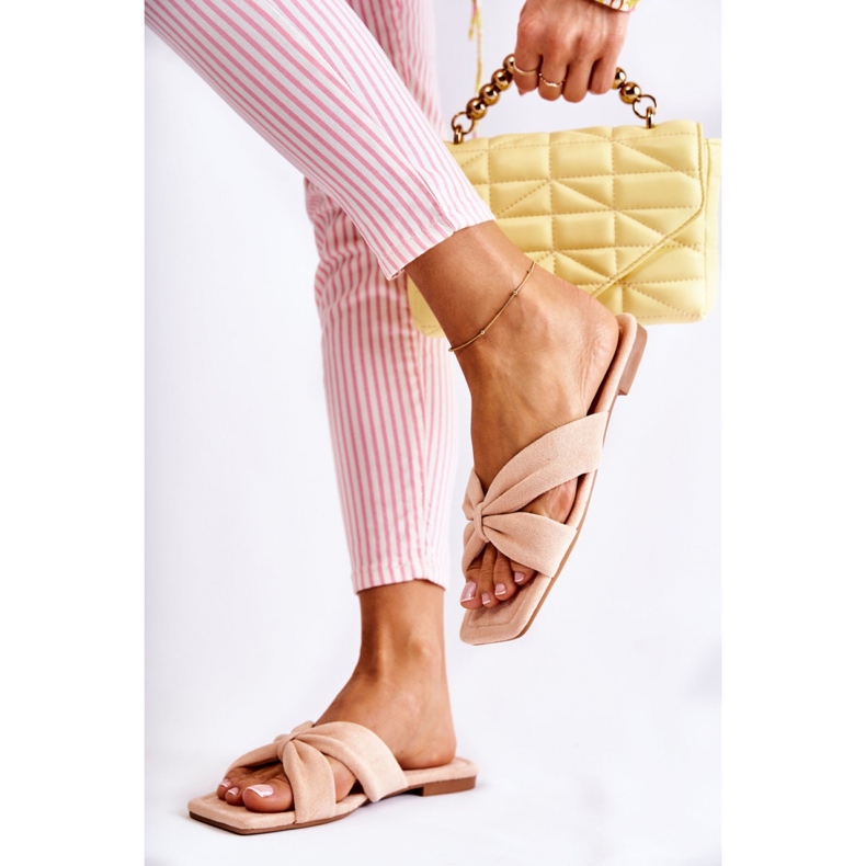 Chaussons classiques femme en daim Rose 1