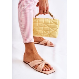 Chaussons classiques femme en daim Rose 2