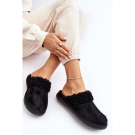 Inblu Chaussons femme noirs avec fourrure 2
