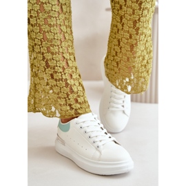Baskets plateforme femme Blanc/Vert blanche 1