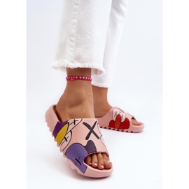 Tongs dessin animé rose 1