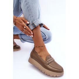 Lemar Chaussures en cuir pour femmes sur la plate-forme beige 2 Lemar Chaussures en cuir pour femmes sur la plate-forme beige 2