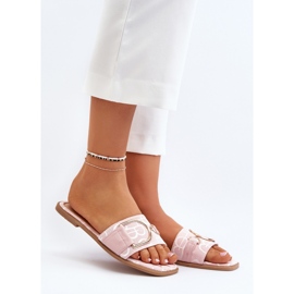 Tongs pour femmes avec décoration rose 1