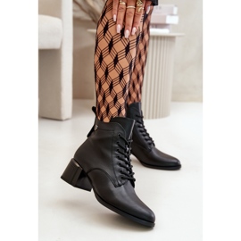 Bottines à talons femme Vinceza en cuir noir le noir 1