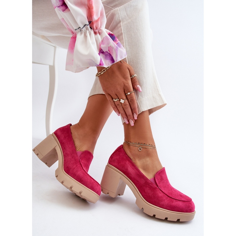 Chaussures pour femmes à talons hauts et plateforme Fuchsia rose 1