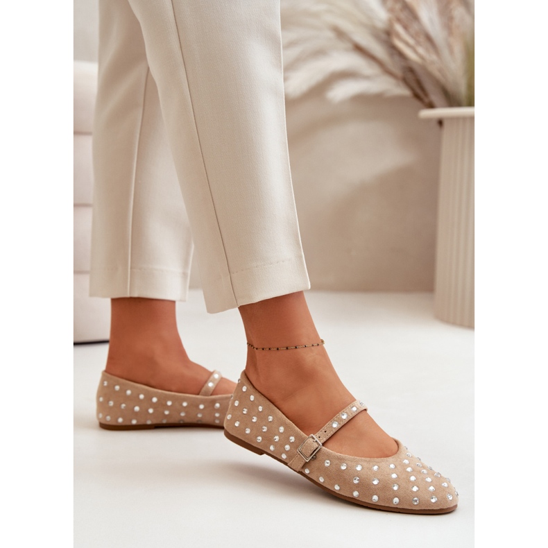 Ballerines décorées avec une ceinture Beige 1