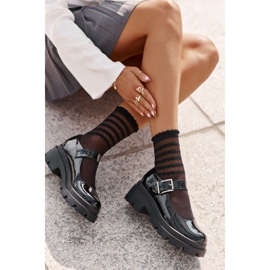 Chaussures vernies pour femme avec boucle Lakier Noir 1