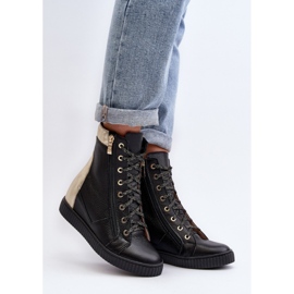 Zazoo Baskets compensées femme noires le noir 1