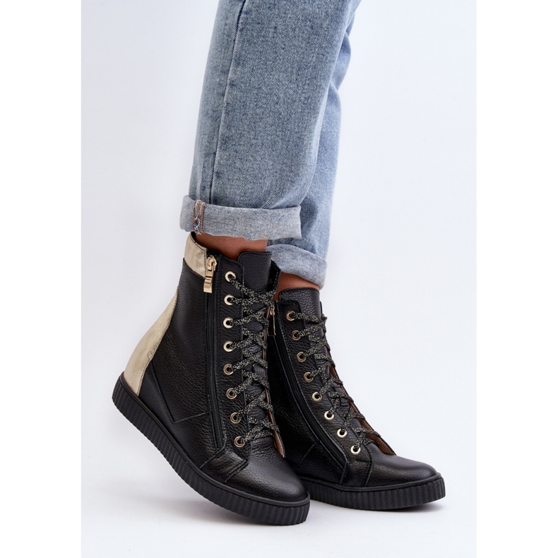 Zazoo Baskets compensées femme noires 1