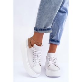 Lemar Chaussures De Sport Sur Une Plateforme Massive Blanc/Cappuccino 1