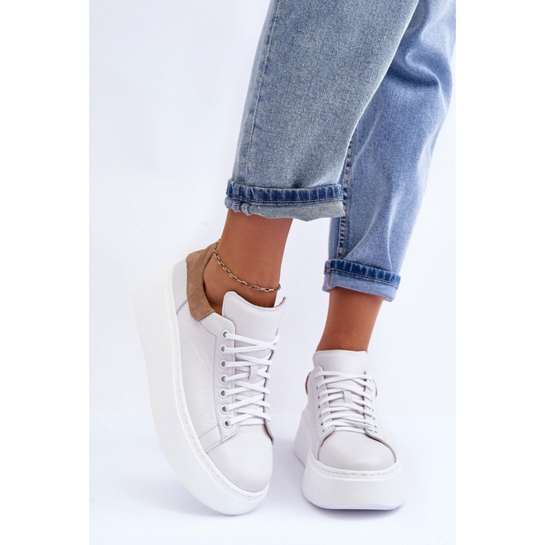 Lemar Chaussures De Sport Sur Une Plateforme Massive Blanc/Cappuccino 1