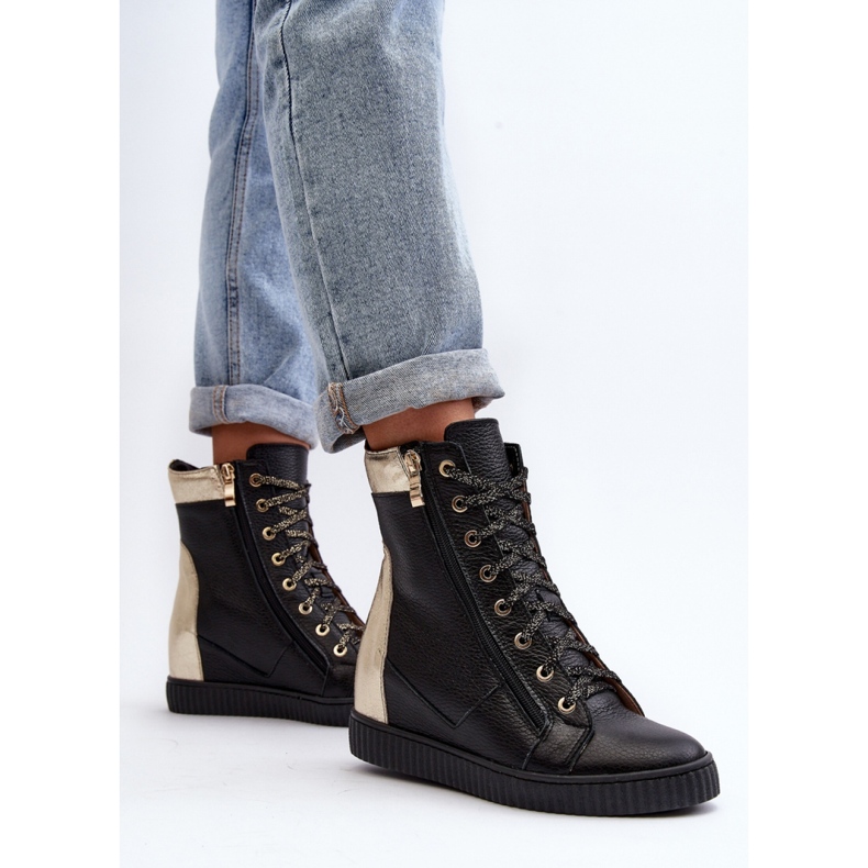 Zazoo Baskets compensées femme noires le noir 2