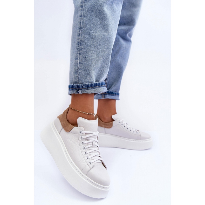 Lemar Chaussures De Sport Sur Une Plateforme Massive Blanc/Cappuccino 2