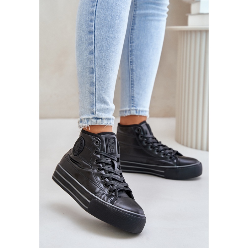 Baskets isolées femme Big Star Black le noir 1
