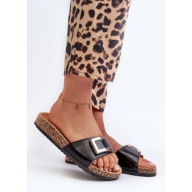 Tongs pour femmes avec décoration noire 1