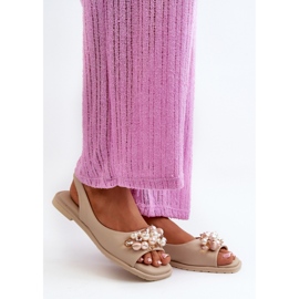Sandales pour femmes avec décorations S.Barski Beige 1