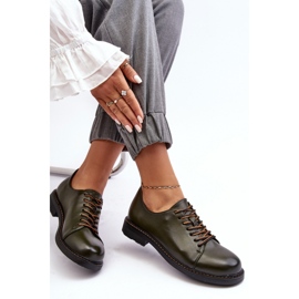 Chaussures à lacets femme vertes 2