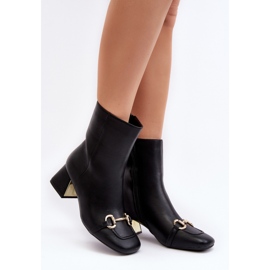 Bottines à talons hauts avec décoration noire le noir 1