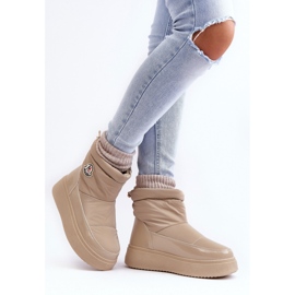 Boots de neige plateforme femme beige 1