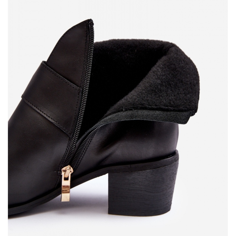 Bottines à talons bas pour femme Noir 2