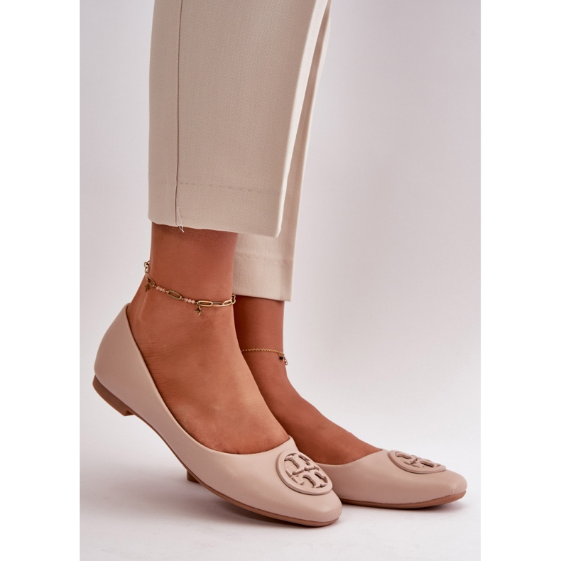 Ballerines pour femmes à décor Beige 1