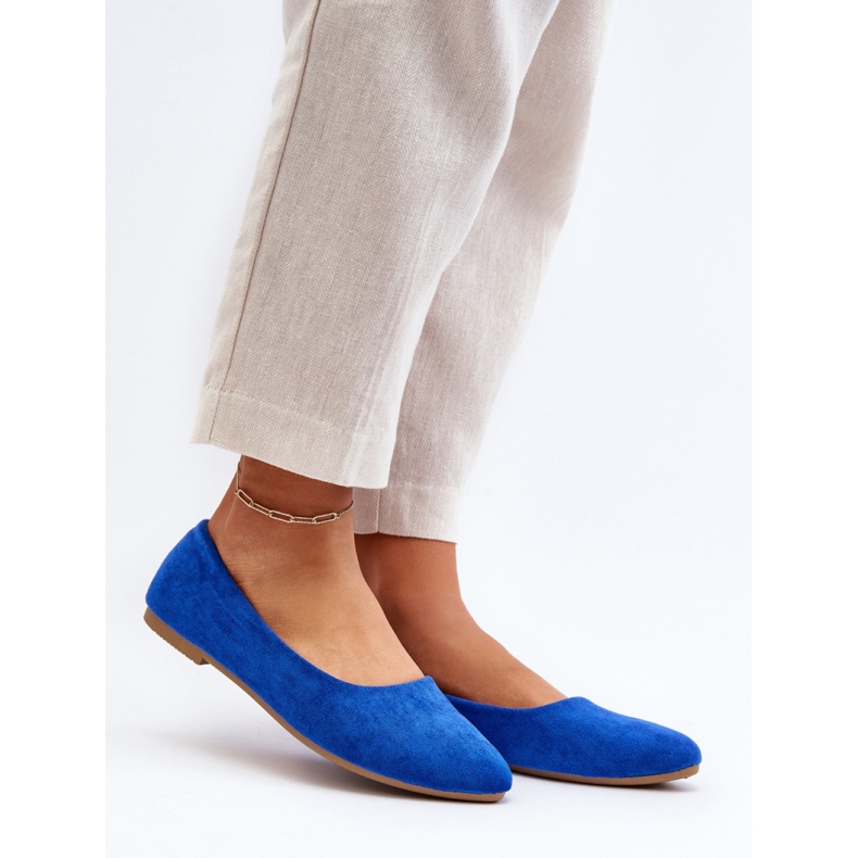 Ballerines femme en daim bleues 1
