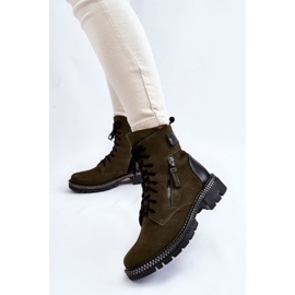 Laura Messi Bottines isolées en daim vert 2