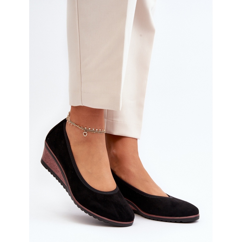 Chaussures compensées noires pour femmes le noir 1