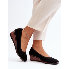 Chaussures compensées noires pour femmes le noir 2