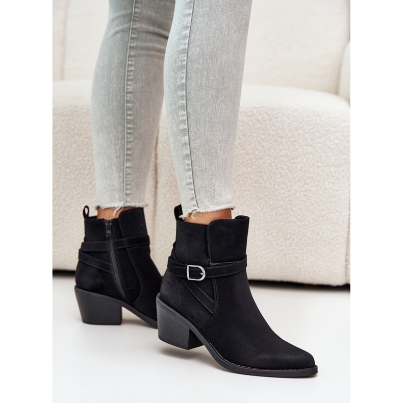 Santiags noires à talons hauts le noir 1