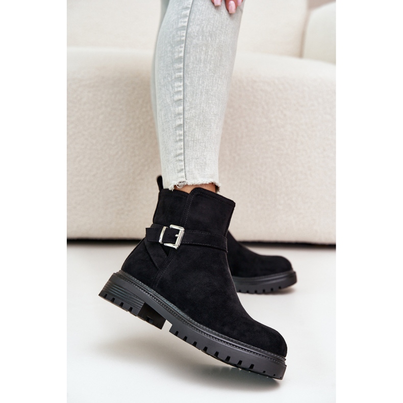 Bottines isolées pour femmes avec boucle noire 1