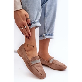Mocassins femme avec strass Marron brun 1