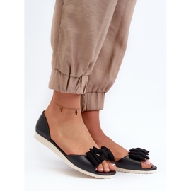 Seastar Ballerines en caoutchouc avec nœud pour femmes, noir 1