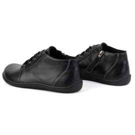 Olivier Chaussures en cuir pour femmes pieds nus, légèrement isolées, montantes avec fermeture éclair 787 noir 1