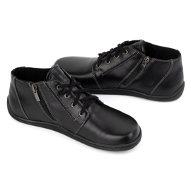 Olivier Chaussures en cuir pour femmes pieds nus, légèrement isolées, montantes avec fermeture éclair 787 noir 2