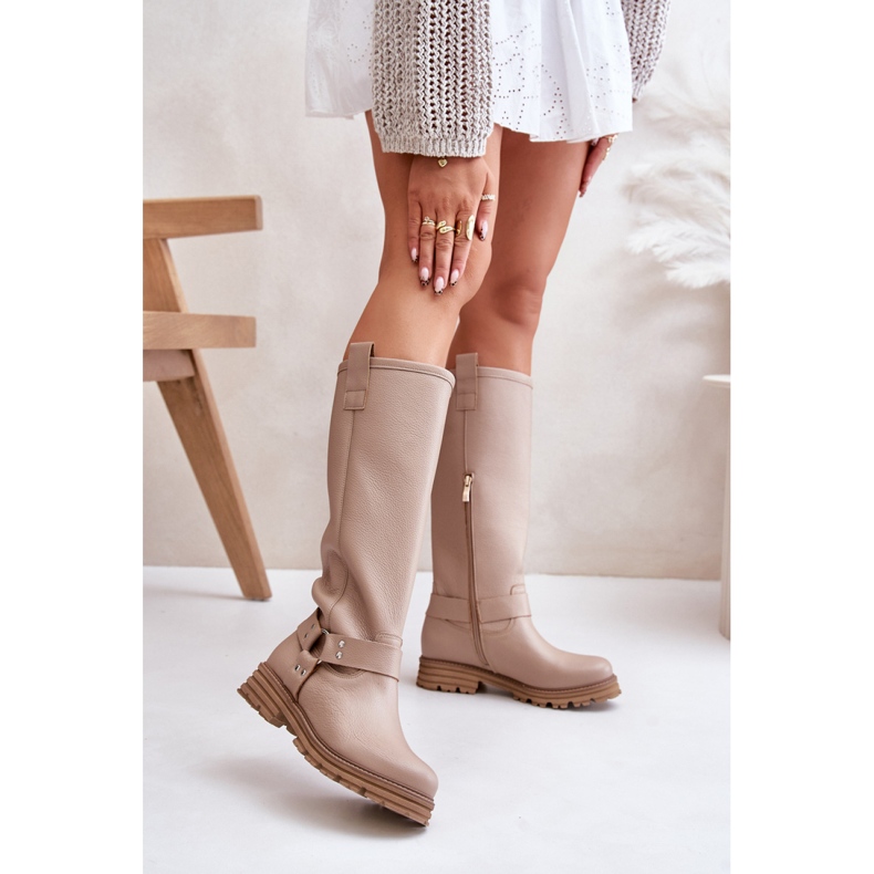 Step in style Bottes Modèle Lewski 3615 Cuir Beige - Entrez avec style 1